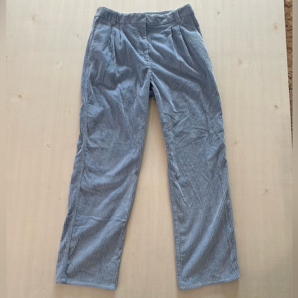 Aritzia Light Blue Pinstripe Corduroy Trousers